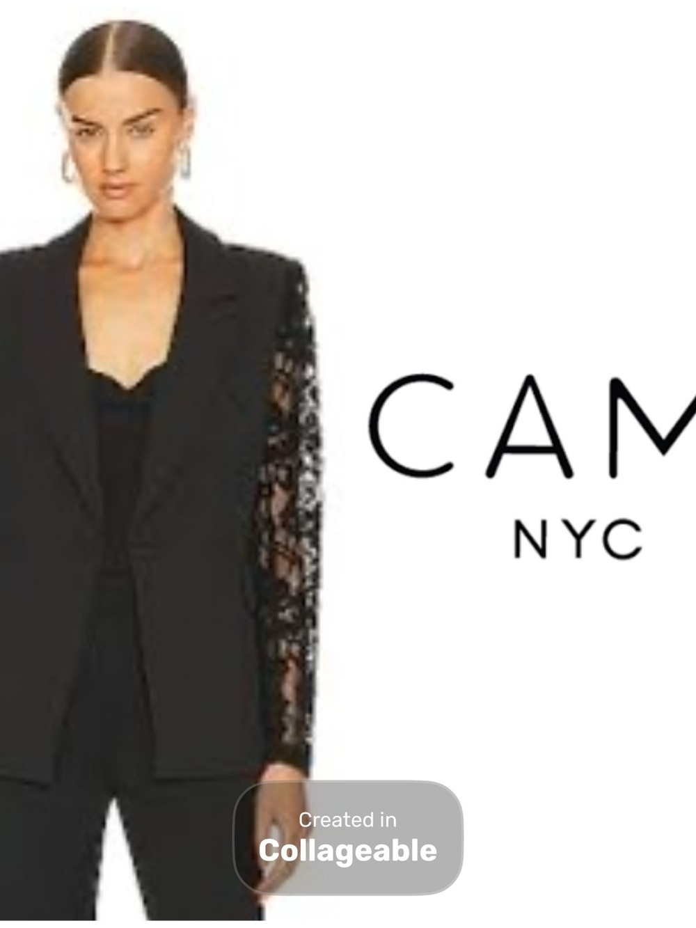 ‼️WOW❤️‼️CAMI NYC 🖤Black Lace-Sleeve Blazer